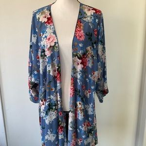 Floral Print Kimono Cardigan Large